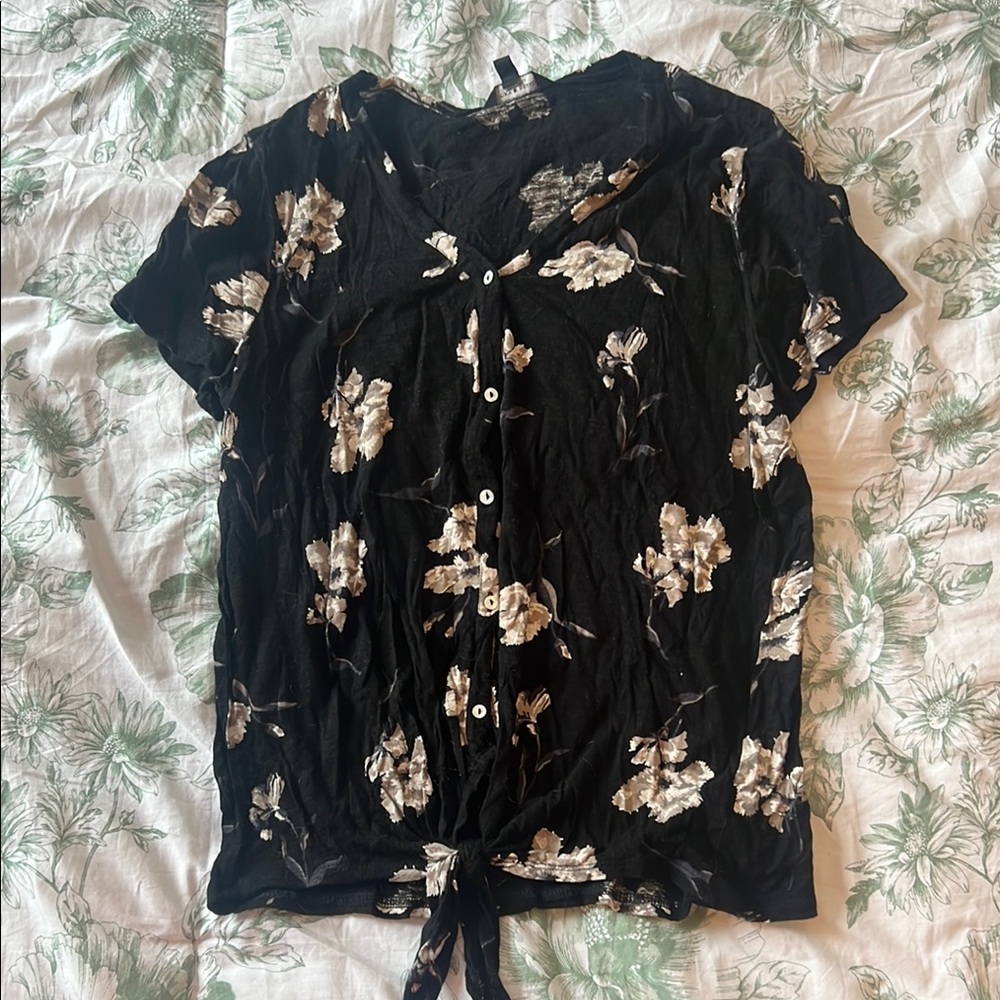 Floral Button-Down Blouse